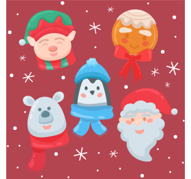 Posavasos navideño surtido de figuras festivas - TenVinilo