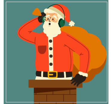 Posavasos navideño chimenea de escucha de papá noel - TenVinilo