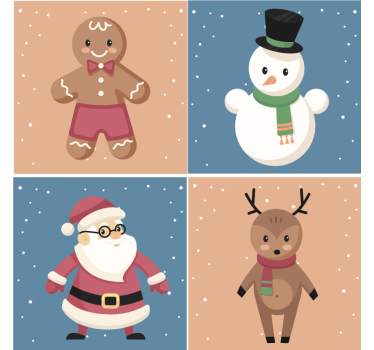 Posavasos navideño figuras de jengibre festivas - TenVinilo