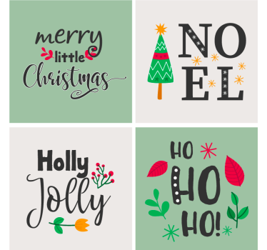 Posavasos navideño elfa ho ho gráfico - TenVinilo