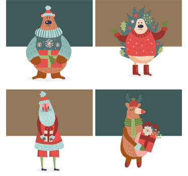 Posavasos navideño colección de personajes festivos - TenVinilo