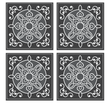Posavasos de azulejos Elegantes azulejos ornamentales - TenVinilo