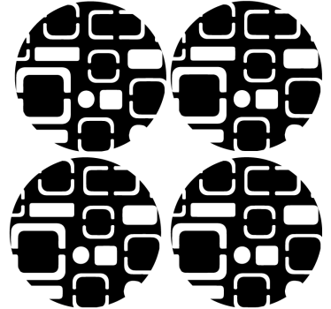 Posavasos motivos geométricos negros - TenVinilo