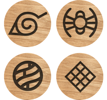 Posavasos frikis círculos de madera simbólicos - TenVinilo