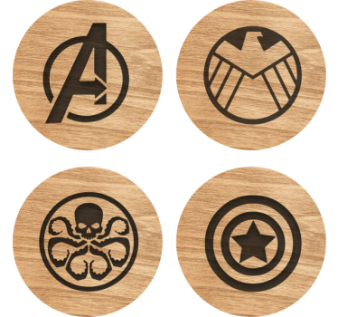 Posavasos frikis Conjunto de posavasos de los vengadores - TenVinilo