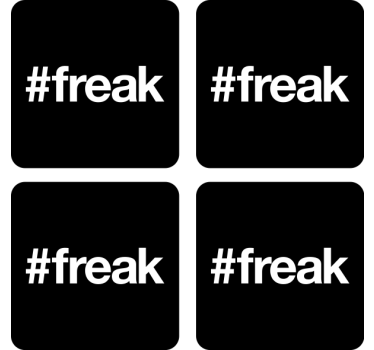 Posavasos frikis fondo negro con hashtag - TenVinilo