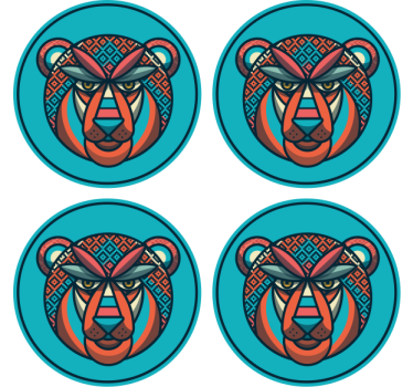 Posavasos moderno motivo animal tribal - TenVinilo