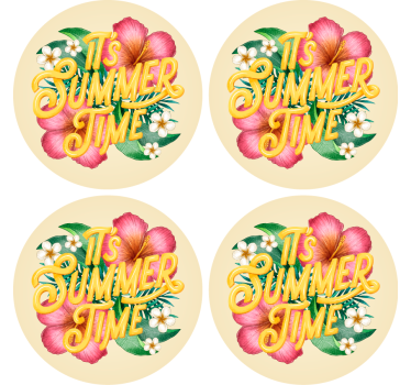 Posavasos con frases cita floral de verano - TenVinilo