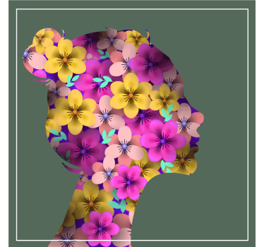 Posavasos moderno silueta floral - TenVinilo