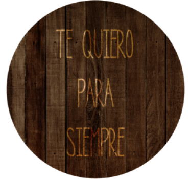 Posavasos con texto Patrón circular de madera te amo para siempre - TenVinilo