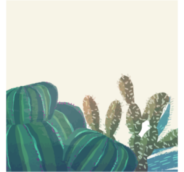 Posavasos arreglo de cactus con textura - TenVinilo