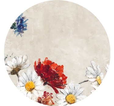 Posavasos vintage composición de flores vibrantes - TenVinilo