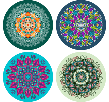 Posavasos de azulejos Mandalas de colores - TenVinilo