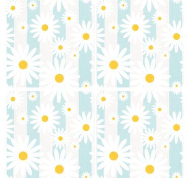 Posavasos frikis motivo floral de margaritas - TenVinilo