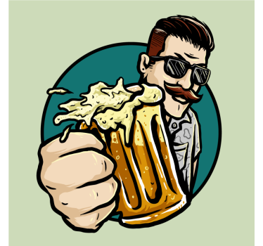Posavasos de cerveza Tarro vintage mirando - TenVinilo