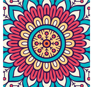 Posavasos patrón floral circular - TenVinilo
