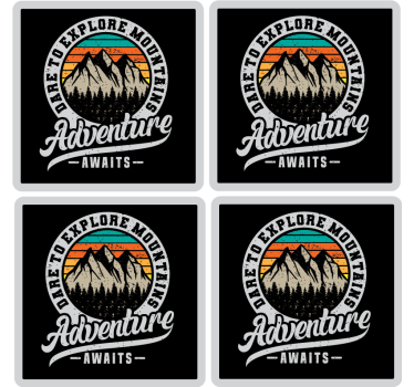 Posavasos con frases aventura en montañas - TenVinilo