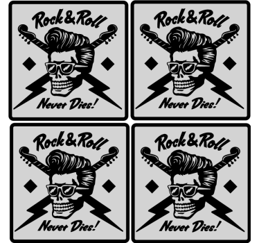 Posavasos de cerveza Rock and roll y nunca morir - TenVinilo