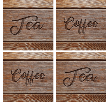 Posavasos con frases etiquetas de bebidas de madera - TenVinilo