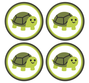 Posavasos frikis tortuga sonriente - TenVinilo