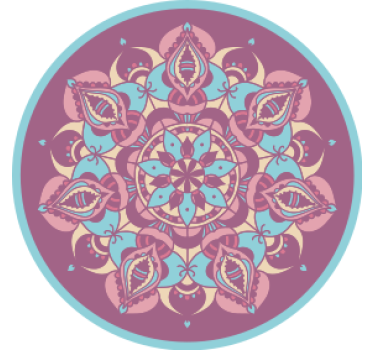 Posavasos retro Mandala azul violeta rosa - TenVinilo