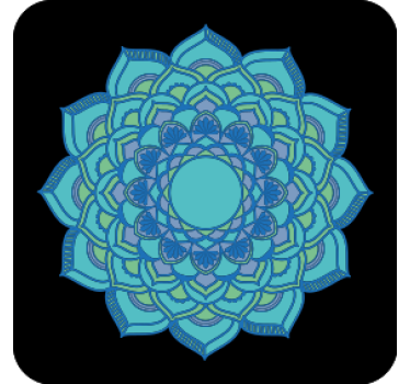 Posavasos flores azules intrincadas - TenVinilo