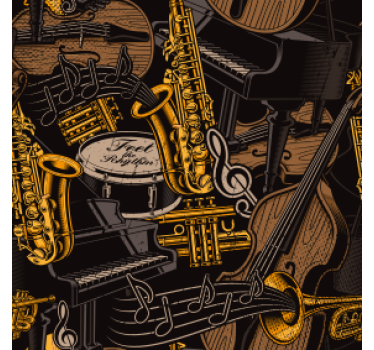 Posavasos frikis patrón de instrumentos musicales - TenVinilo