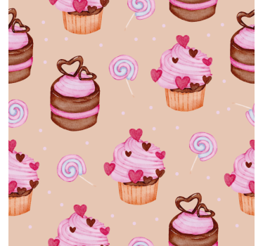 Posavasos personalizable patrón de cupcakes dulces - TenVinilo