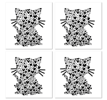 Posavasos original Corazones de gato - TenVinilo