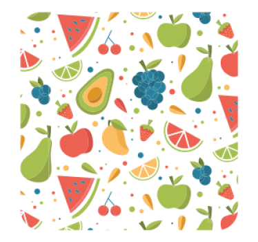 Posavasos moderno motivo de frutas vibrantes - TenVinilo