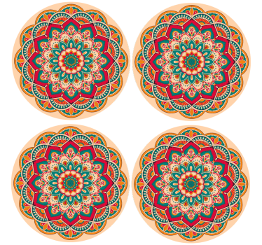 Posavasos moderno forma redonda con patrón de mandala - TenVinilo