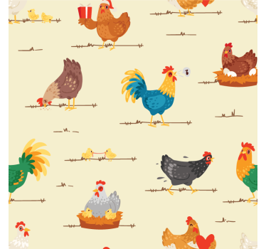 Posavasos moderno animales de granja coloridos - TenVinilo