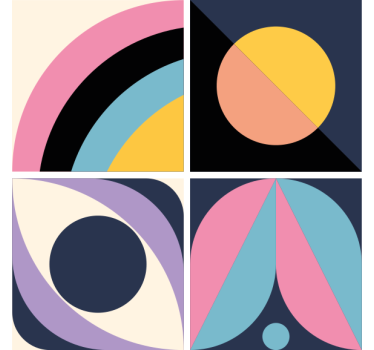 Posavasos moderno bloques de color geométricos - TenVinilo