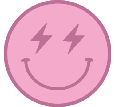 Posavasos frikis emblema de sonrisa rosa juguetona - TenVinilo
