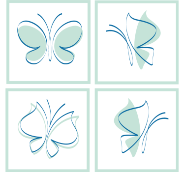 Posavasos elegantes patrones de mariposas - TenVinilo