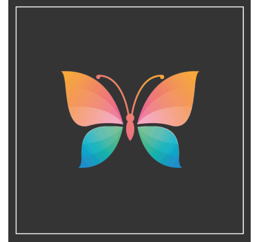 Posavasos frikis símbolo de mariposa colorida - TenVinilo
