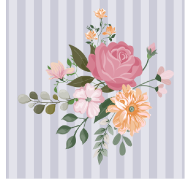 Posavasos cerveza rayas de arreglo floral - TenVinilo