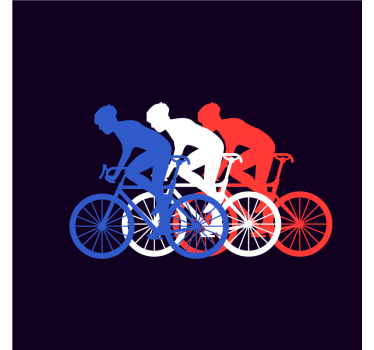 Posavasos moderno ciclistas en movimiento - TenVinilo