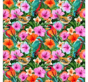 Posavasos moderno aves tropicales florales - TenVinilo
