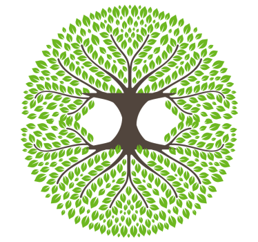 Posavasos frikis silueta de árbol verde lush - TenVinilo