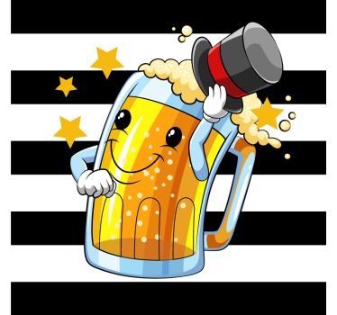 Posavasos cerveza mascota alegre de jarra - TenVinilo
