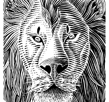 Posavasos frikis ilustración de león detallada - TenVinilo