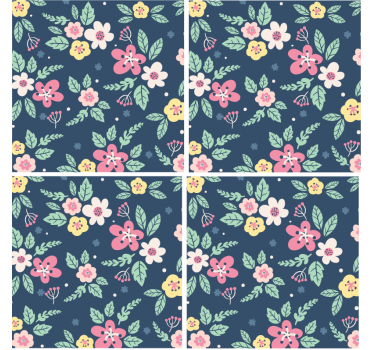 Posavasos moderno diseño floral - TenVinilo