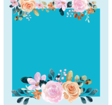 Posavasos personalizable acento floral rectángulo - TenVinilo