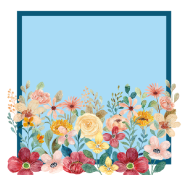 Posavasos personalizable diseño de bordes florales - TenVinilo