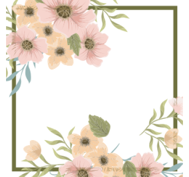 Posavasos moderno marco de bordes florales - TenVinilo