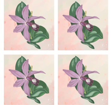 Posavasos moderno flor de orquídea elegante - TenVinilo