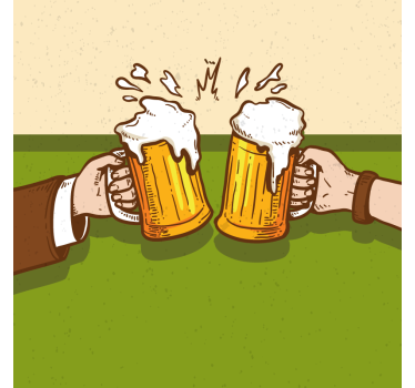 Posavasos cerveza tazas de cerveza chocando - TenVinilo