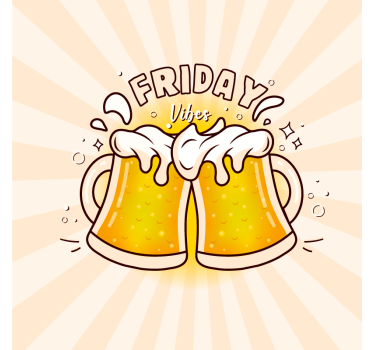 Posavasos de cerveza Viernes vibes dibujos animados - TenVinilo