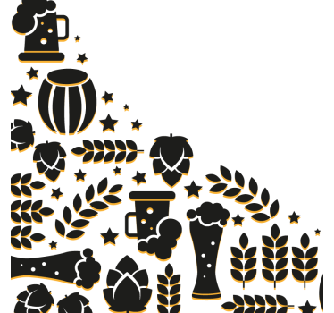 Posavasos cerveza composición de elementos de cerveza - TenVinilo